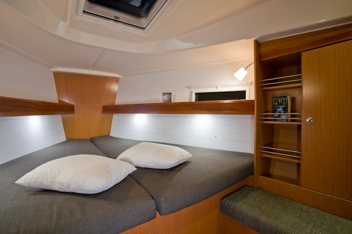 Cabin on Mystic, a Bavaria 36 Cruiser sailboat at Grad Šibenik, Croatia