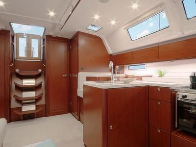 Galley of Nata, a Bavaria Cruiser 51 sailboat at Volos Municipality, Greece