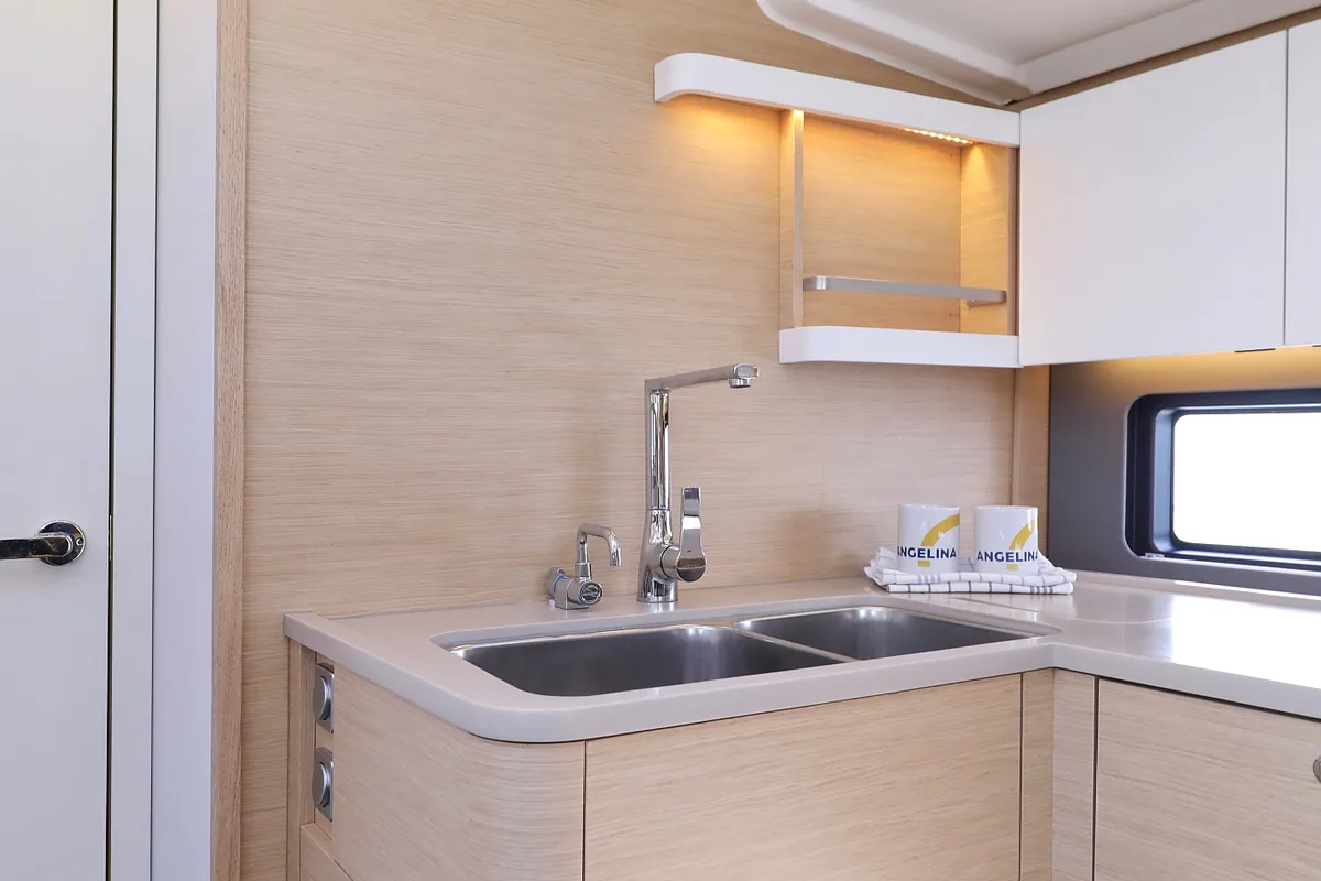 Galley of Scooby Doo, a Dufour 44 sailboat at Grad Pula, Croatia