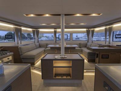 Salon of Captain Morgan, a Lagoon 50 catamaran at Općina Marina, Croatia