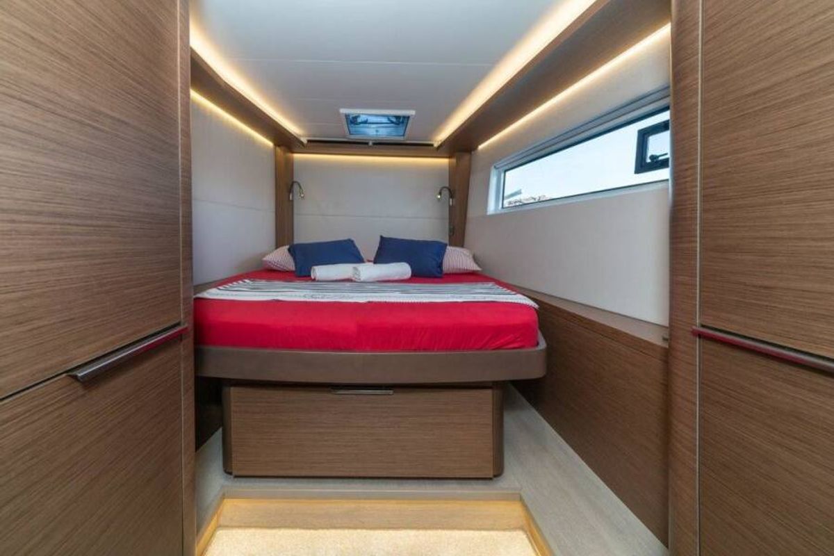 Cabin on Captain Morgan, a Lagoon 50 catamaran at Općina Marina, Croatia