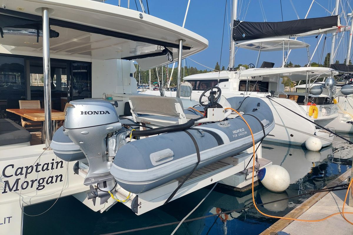 Captain Morgan, a Lagoon 50 catamaran at Općina Marina, Croatia