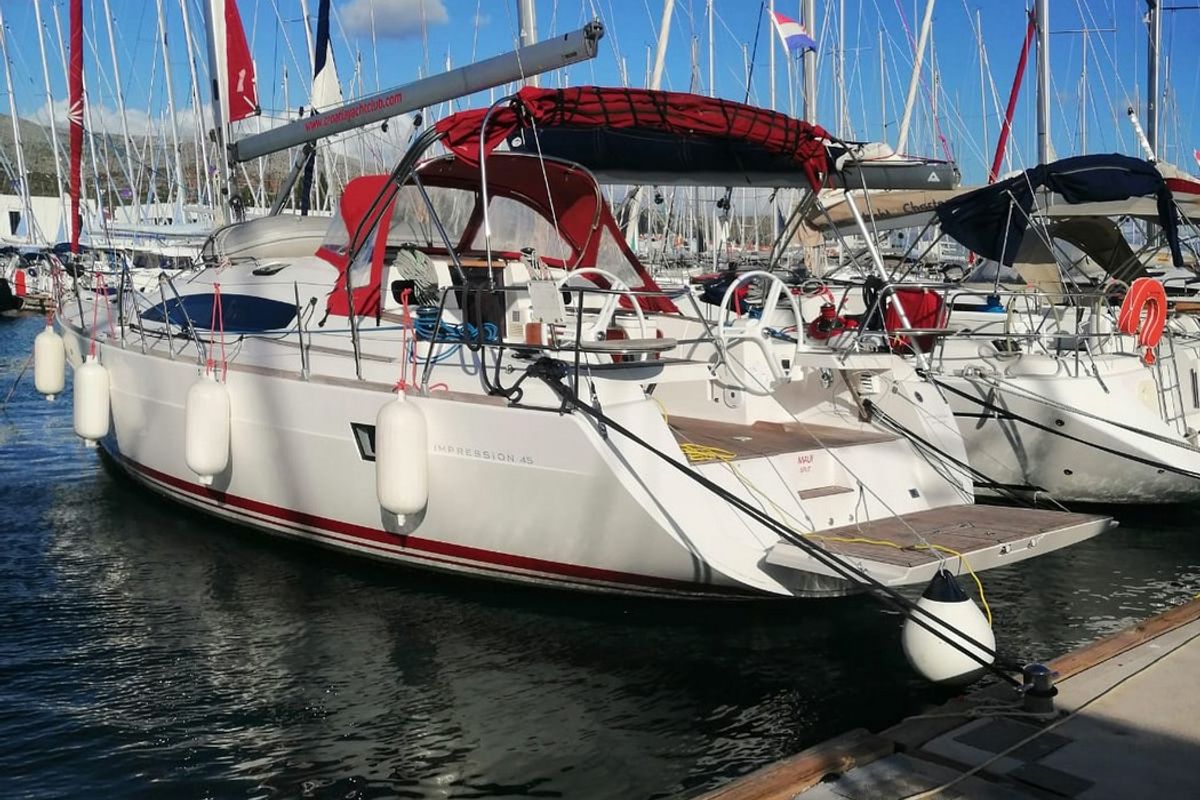 Exterior view of Maui, a Elan 45 sailboat at Gdańsk, Poland