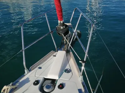 Deck of Maui, a Elan 45 sailboat at Gdańsk, Poland