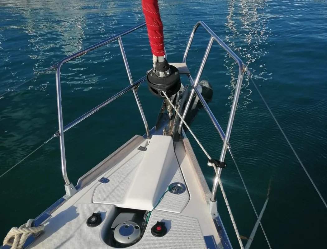 Deck of Maui, a Elan 45 sailboat at Gdańsk, Poland