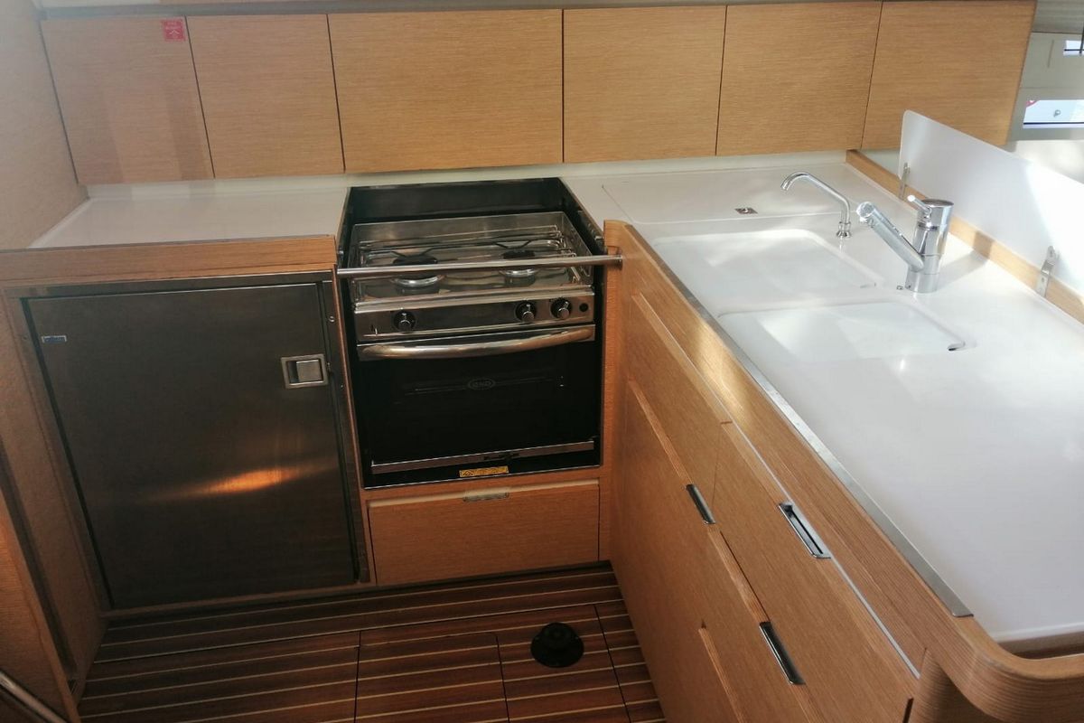Galley of Maui, a Elan 45 sailboat at Gdańsk, Poland