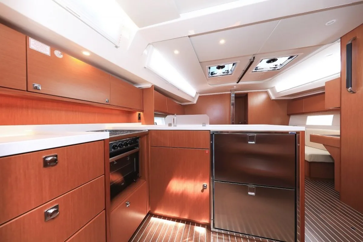 Galley of Katharina, a Bavaria C45 Style sailboat at Grad Biograd na Moru, Croatia