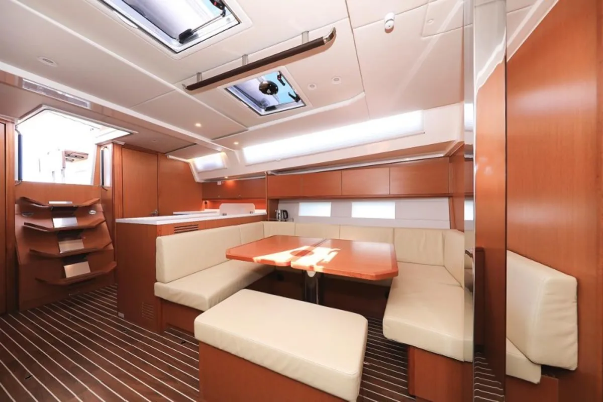 Salon of Katharina, a Bavaria C45 Style sailboat at Grad Biograd na Moru, Croatia
