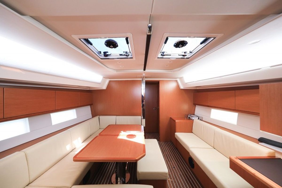 Salon of Katharina, a Bavaria C45 Style sailboat at Grad Biograd na Moru, Croatia