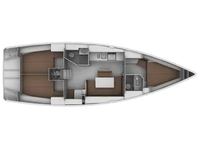 Floor plan of Klelia, a Bavaria Cruiser 40 sailboat at Athens, Greece