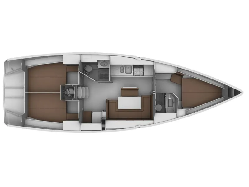 Floor plan of Klelia, a Bavaria Cruiser 40 sailboat at Athens, Greece