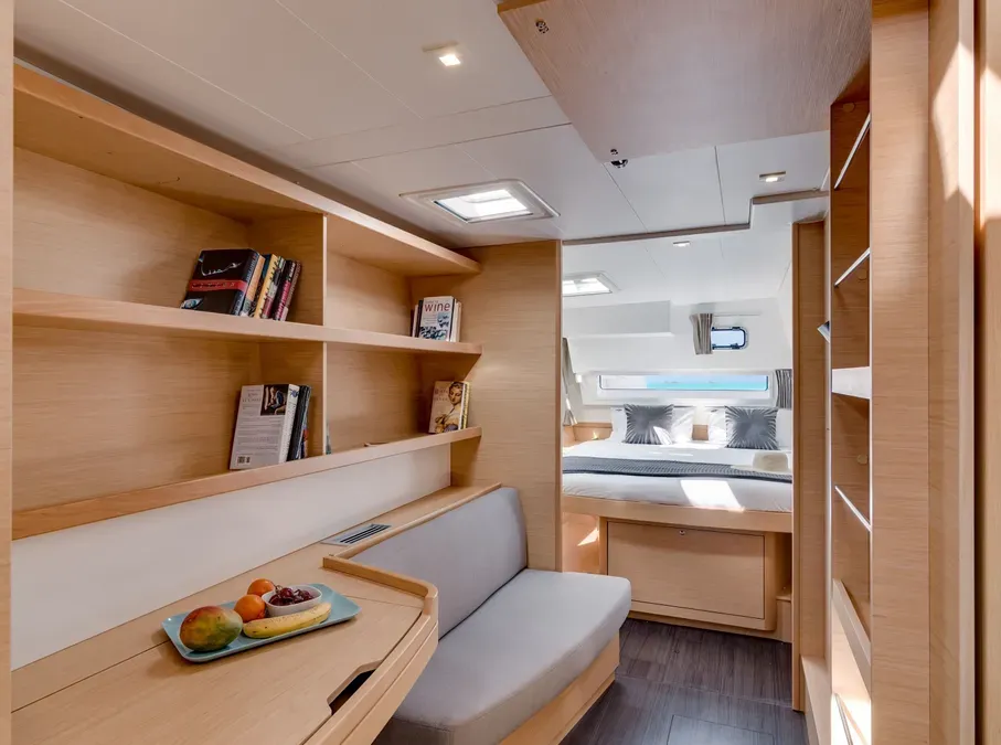 Cabin on Three Little Birds, a Lagoon 42 catamaran at Propriano, France