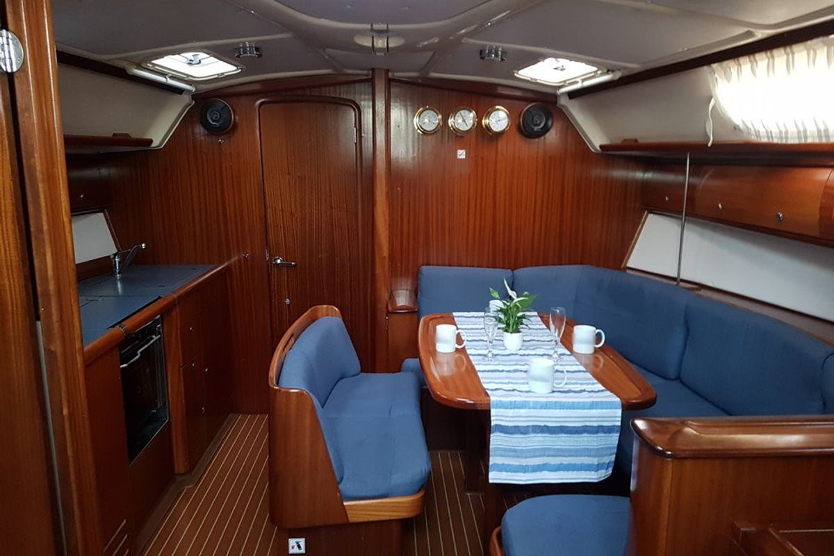Salon of Azzurro, a Bavaria 41 sailboat at Punat, Croatia