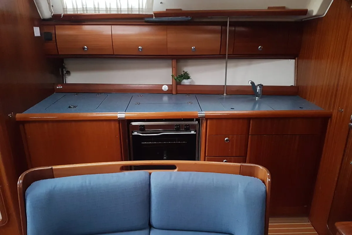 Galley of Azzurro, a Bavaria 41 sailboat at Punat, Croatia