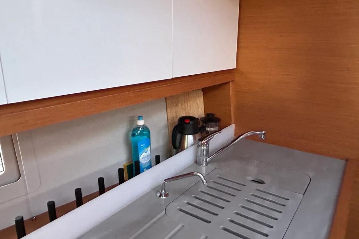 Galley of Sail Corvus, a Dufour 390 GL sailboat at Marmaris, Turkey