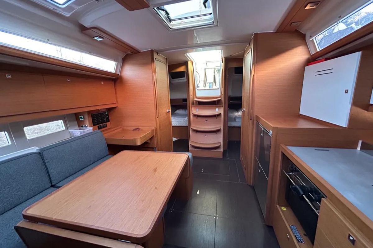 Salon of Sail Corvus, a Dufour 390 GL sailboat at Marmaris, Turkey
