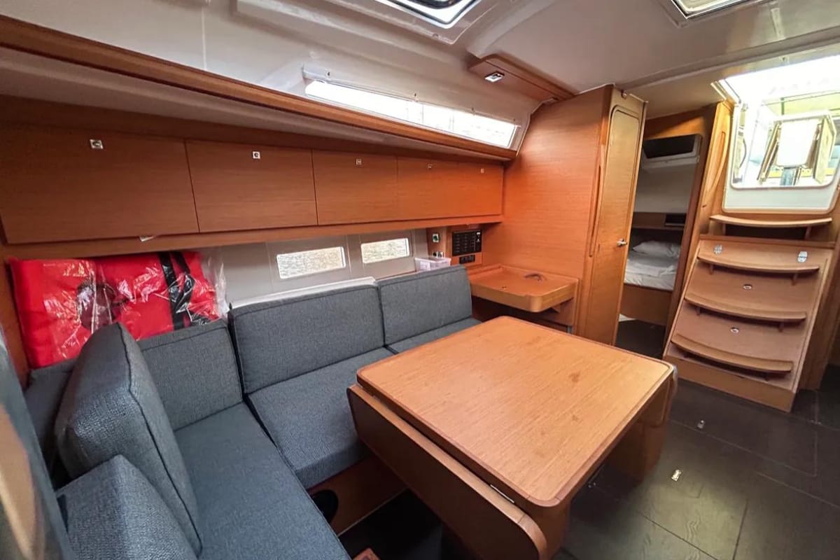 Salon of Sail Corvus, a Dufour 390 GL sailboat at Marmaris, Turkey