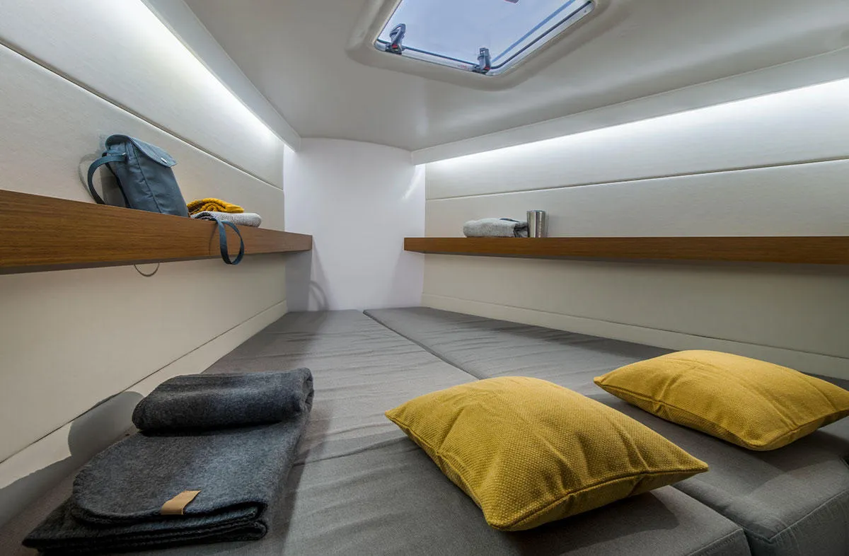 Cabin on Tiamat, a Beneteau First 36 sailboat at Piraeus, Greece