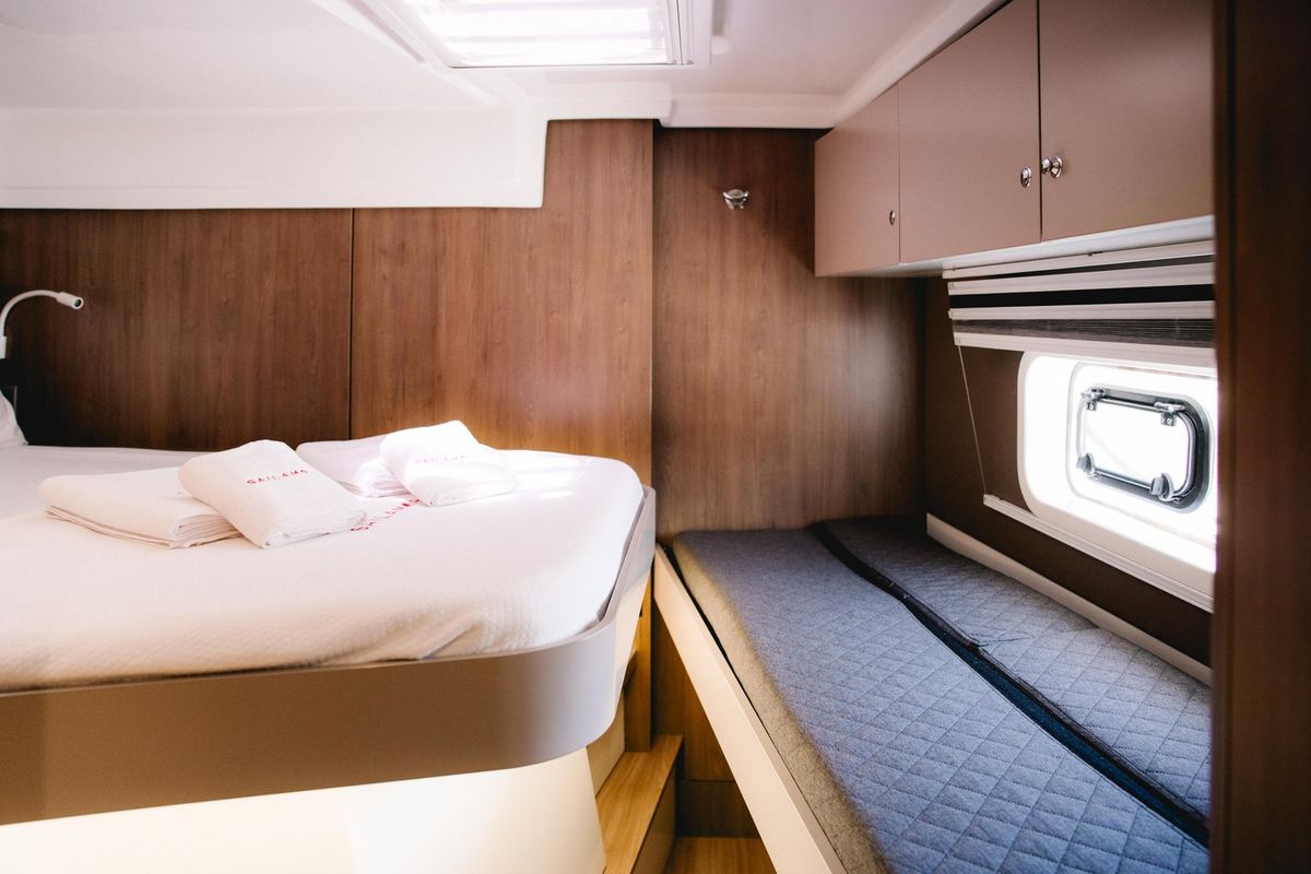 Cabin on Moana 2, a Bali Catspace catamaran at Fethiye, Turkey