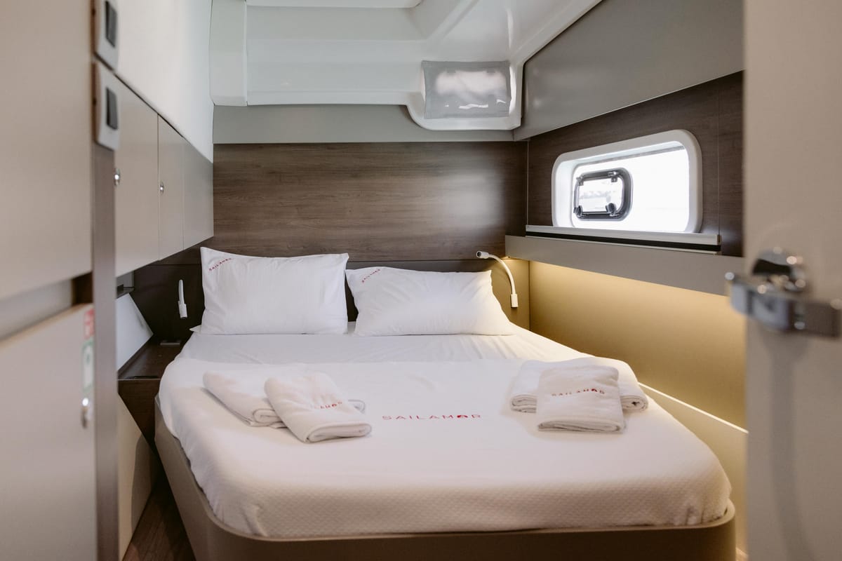Cabin on Moana 2, a Bali Catspace catamaran at Fethiye, Turkey