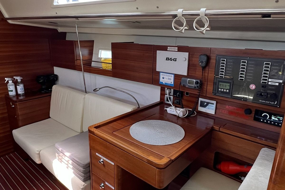 Cabin on Calanthe, a AD Boats Salona 44 sailboat at Grad Kaštela, Croatia