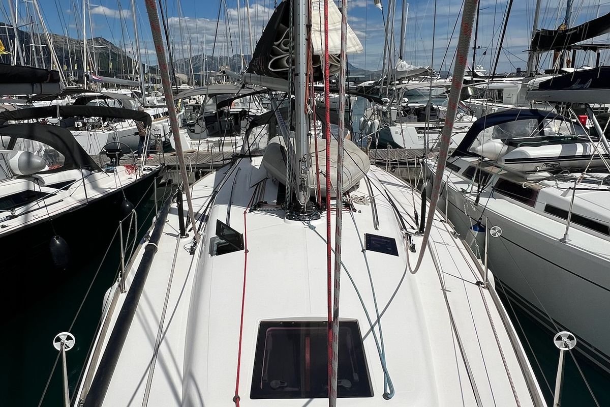 Salon of Calanthe, a AD Boats Salona 44 sailboat at Grad Kaštela, Croatia