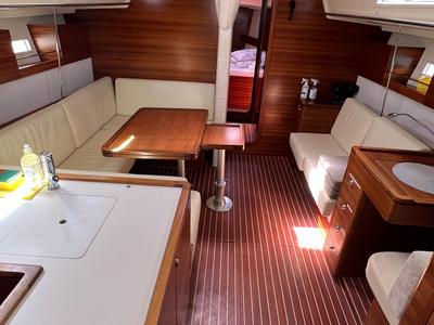 Galley of Calanthe, a AD Boats Salona 44 sailboat at Grad Kaštela, Croatia