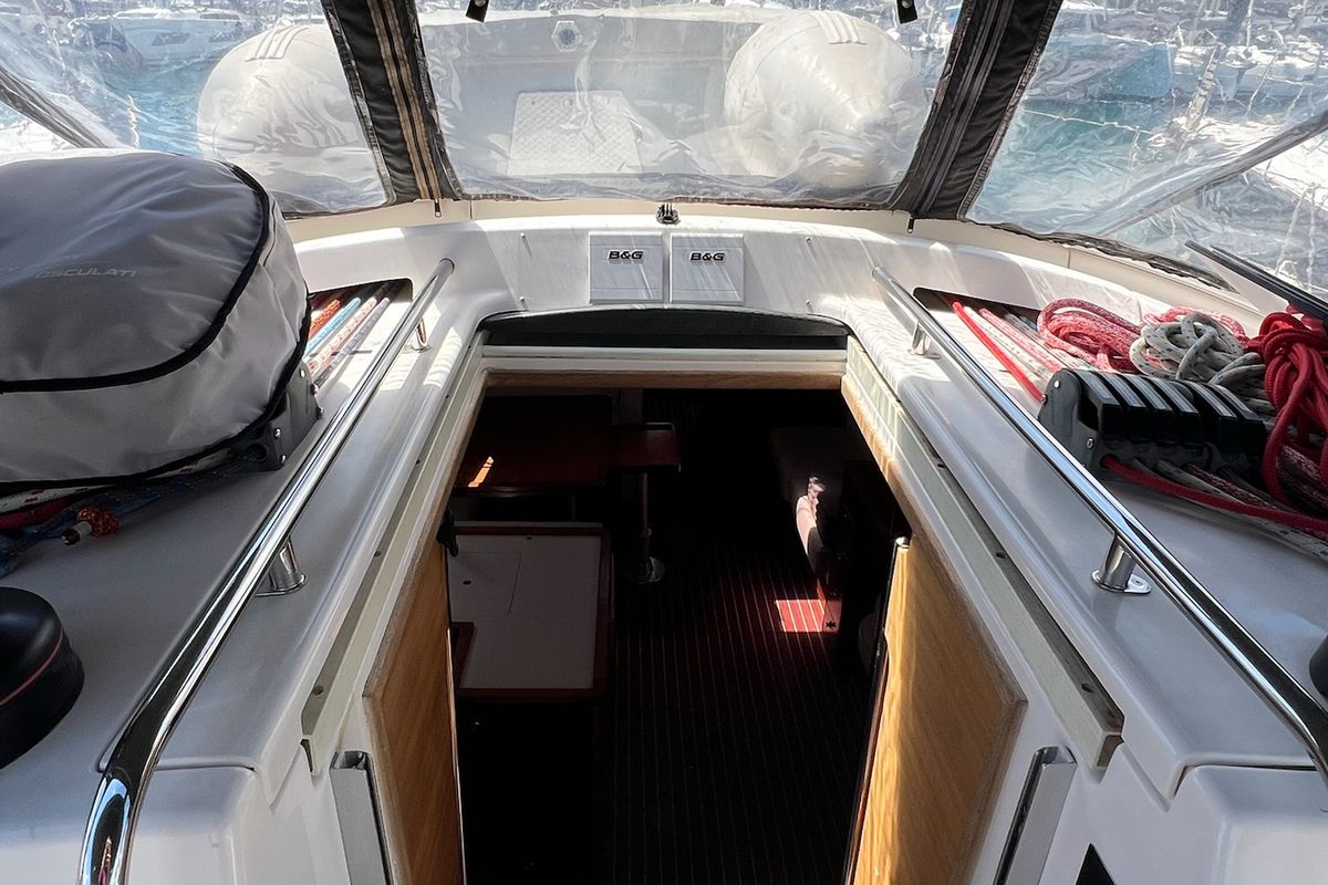 Salon of Calanthe, a AD Boats Salona 44 sailboat at Grad Kaštela, Croatia