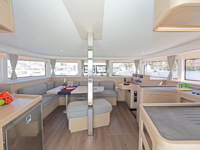 Salon of Dream Waters, a Lagoon 42 catamaran at Volos Municipality, Greece
