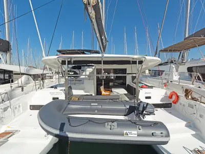 Deck of Dream Waters, a Lagoon 42 catamaran at Volos Municipality, Greece