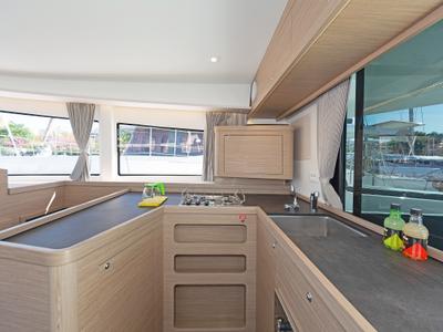 Galley of Dream Waters, a Lagoon 42 catamaran at Volos Municipality, Greece