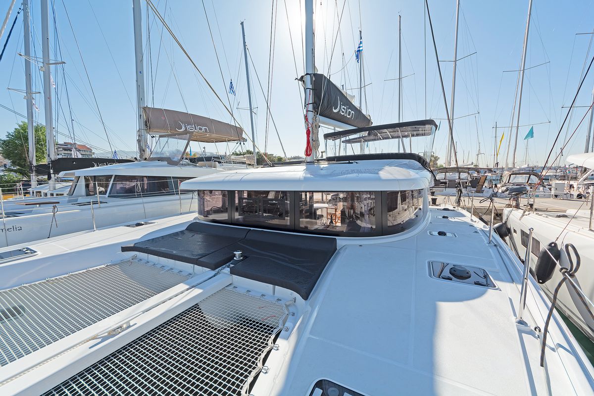 Deck of Dream Waters, a Lagoon 42 catamaran at Volos Municipality, Greece