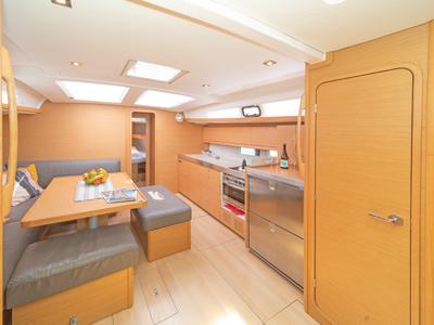 Galley of Vanilla, a Dufour 460 Grand Large sailboat at Athens, Greece