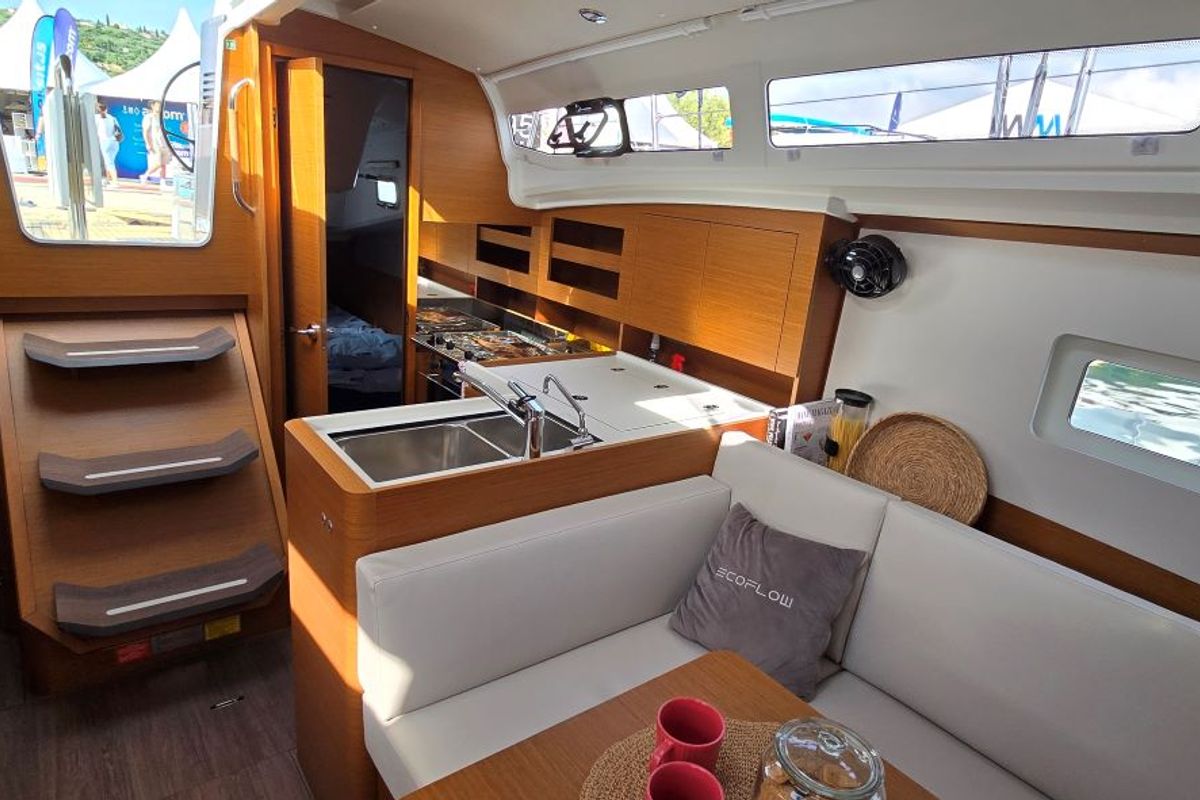 Galley of Princess Anja, a Jeanneau Sun Odyssey 380 sailboat at Grad Pula, Croatia