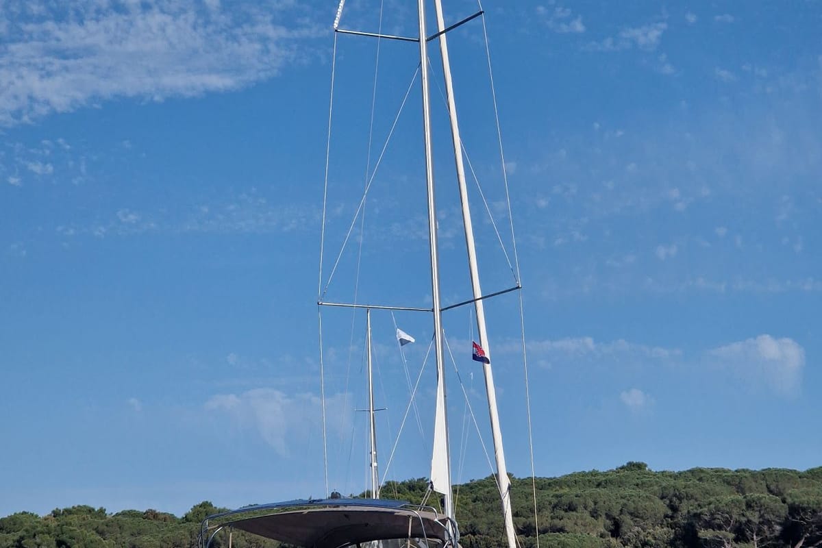 Exterior view of Princess Anja, a Jeanneau Sun Odyssey 380 sailboat at Grad Pula, Croatia