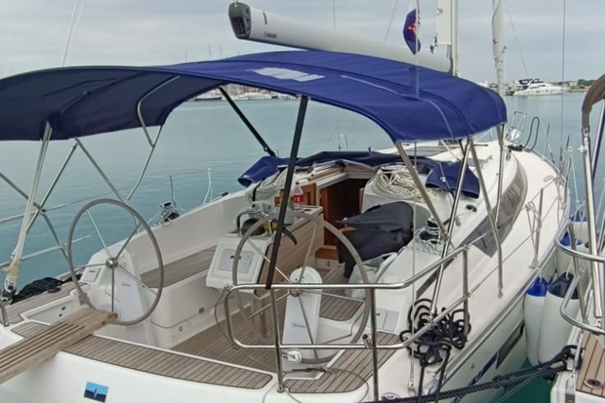 Exterior view of Amalia, a Bavaria Cruiser 37 sailboat at Općina Sukošan, Croatia