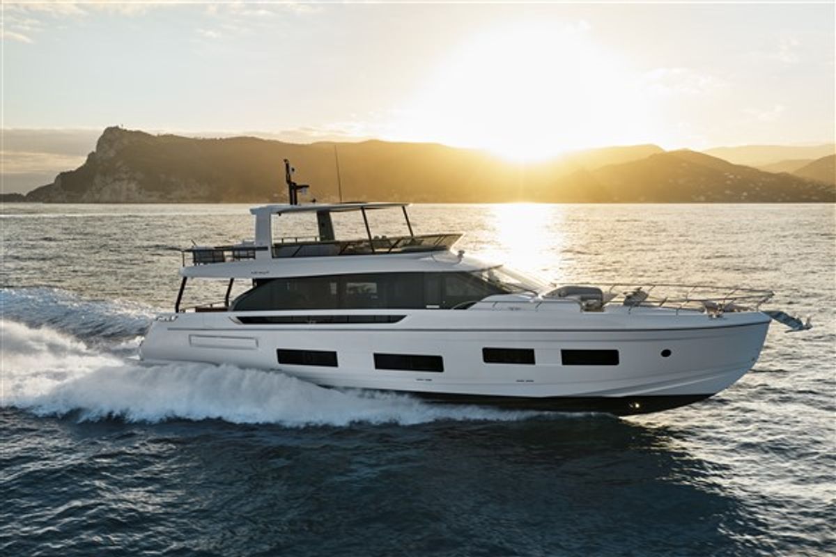 Exterior view of Balance, a Azimut 82 Fly yacht at Grad Šibenik, Croatia