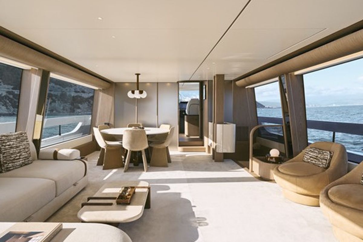 Salon of Balance, a Azimut 82 Fly yacht at Grad Šibenik, Croatia