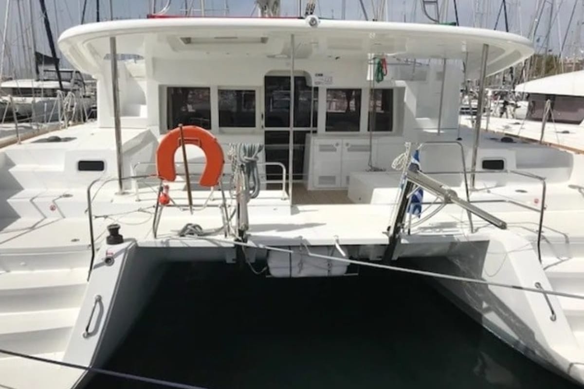 Aristofanis, a Lagoon 450 F catamaran at Municipal Unit of Lefkada, Greece
