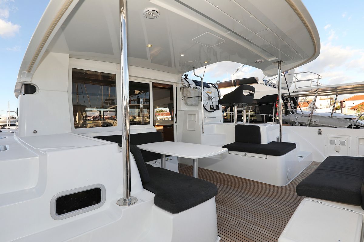 Deck of Mars, a Lagoon 40 catamaran at Grad Vodice, Croatia