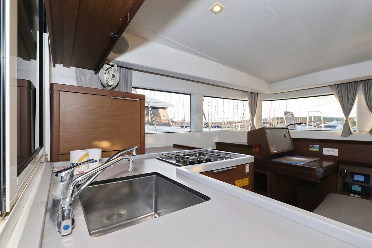 Galley of Mars, a Lagoon 40 catamaran at Grad Vodice, Croatia