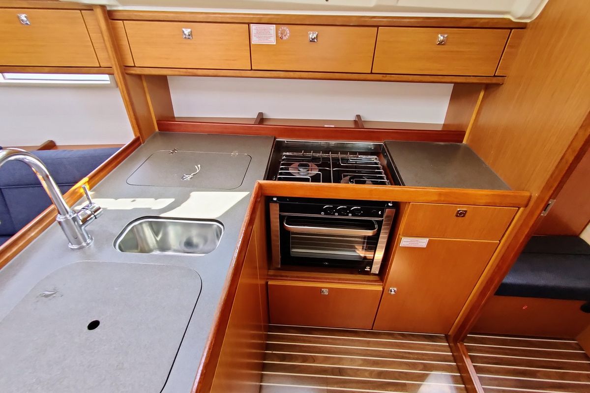 Galley of Mojito, a Bavaria Cruiser 37 sailboat at Općina Sukošan, Croatia