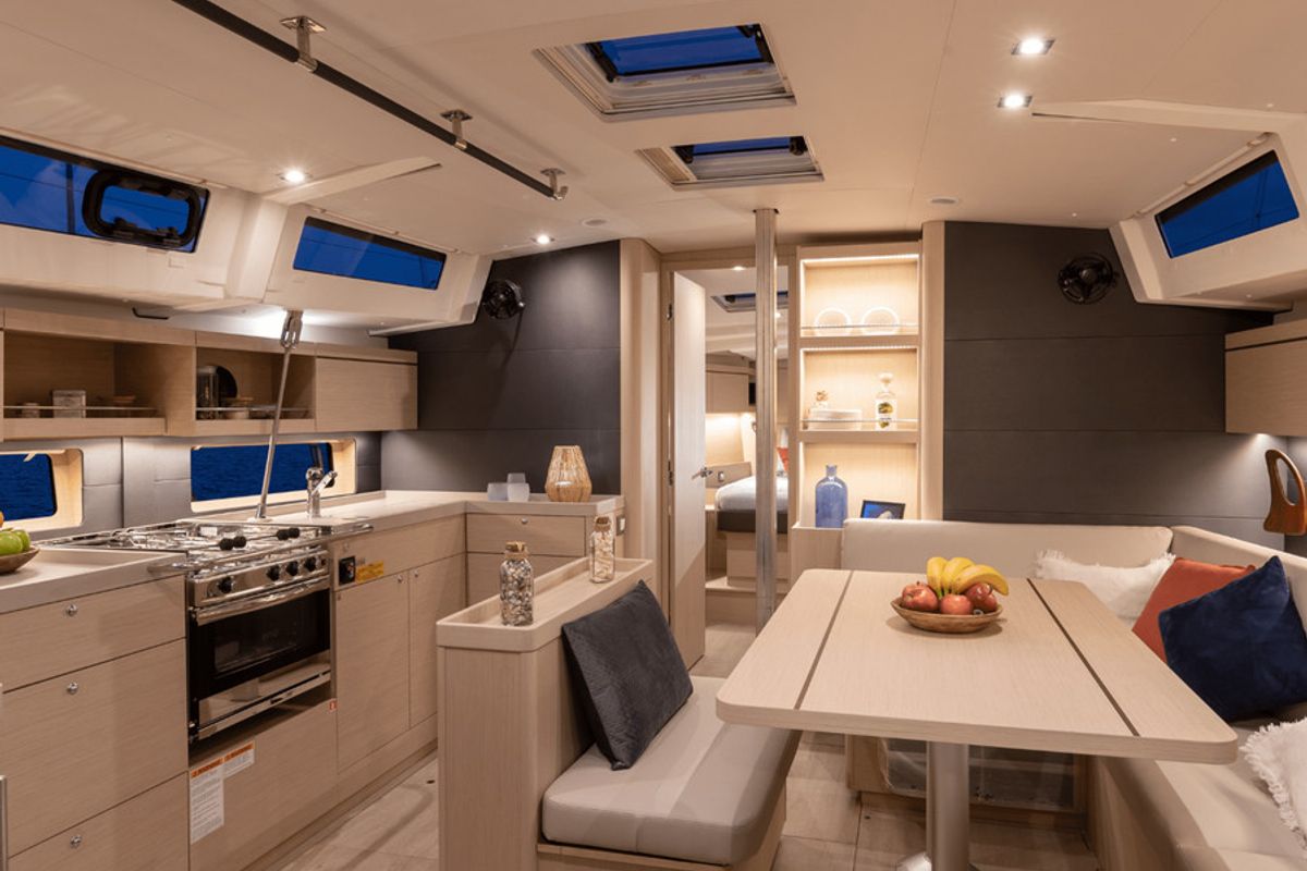 Galley of Sunsail 46.4 Premium, a Beneteau Oceanis 46.1 sailboat at Gouvia, Greece