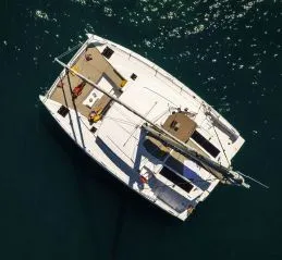 Exterior view of Kebifor, a Bali 4.2 catamaran at Municipal Unit of Palairos, Greece