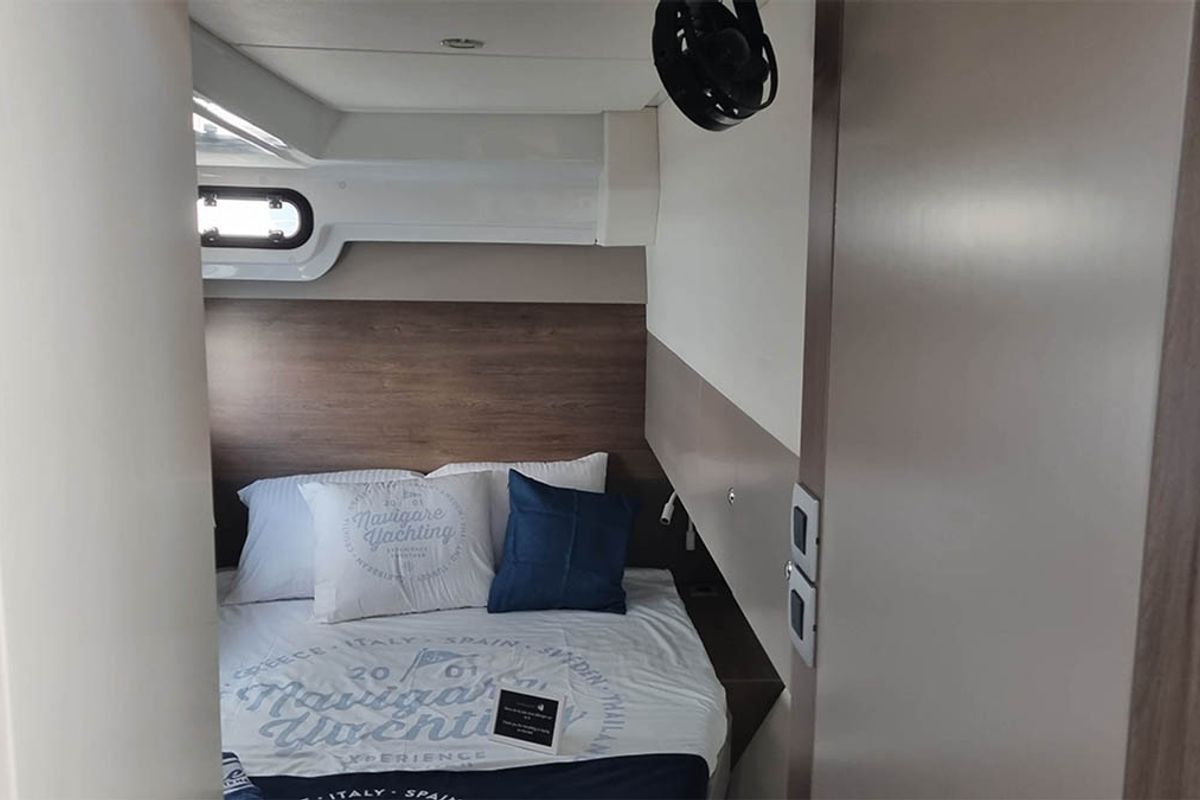 Cabin on Sunrise, a Bali Catspace catamaran at Seget Donji, Croatia
