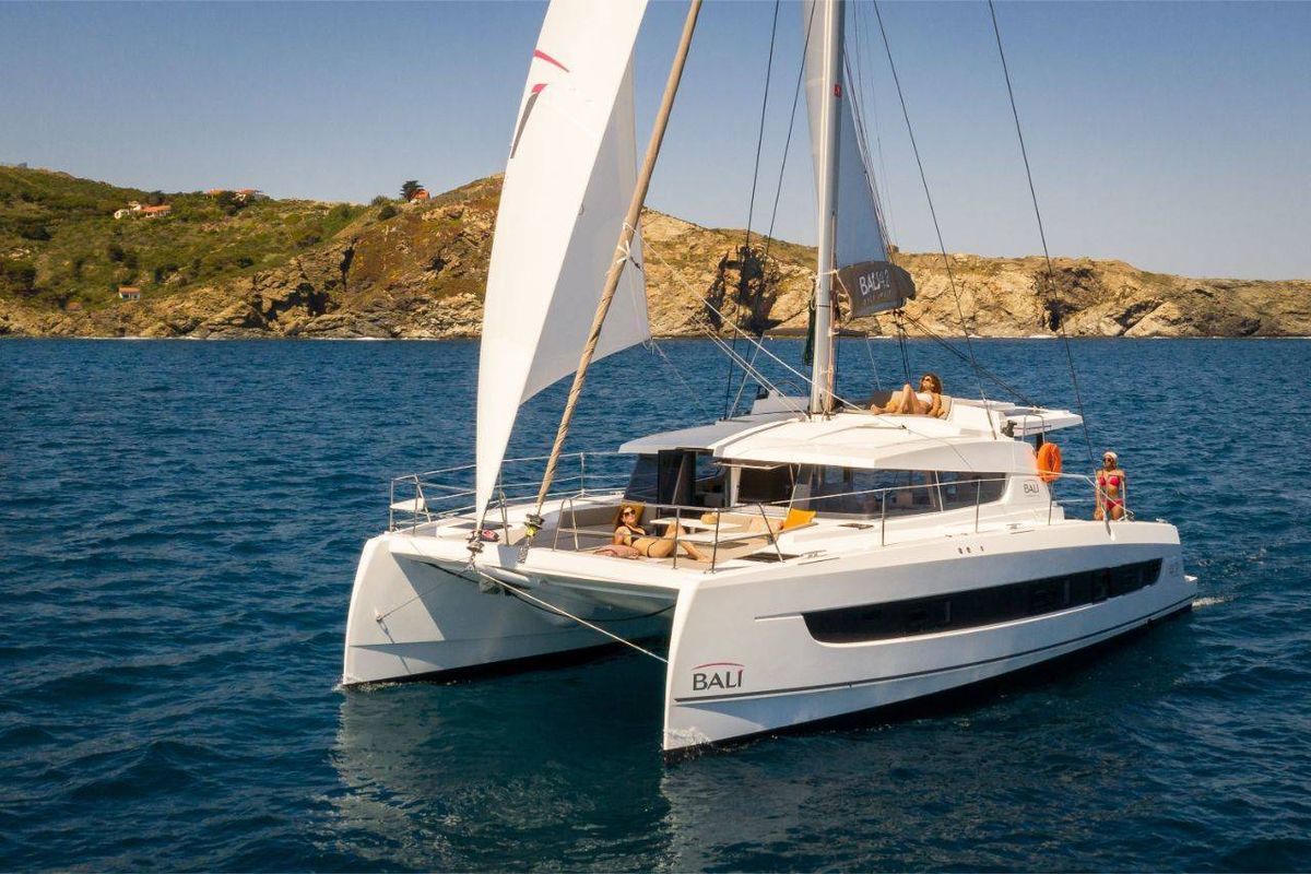 Exterior view of Melody of Love, a Bali 4.2 catamaran at Pirovac, Croatia