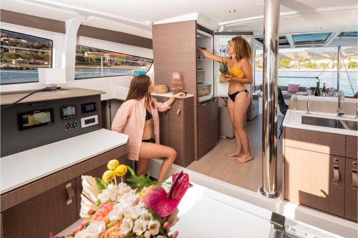 Galley of Melody of Love, a Bali 4.2 catamaran at Pirovac, Croatia
