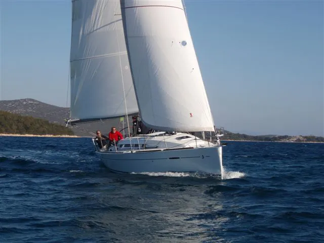 Exterior view of Gemini, a Beneteau First 35 sailboat at Jezera, Croatia