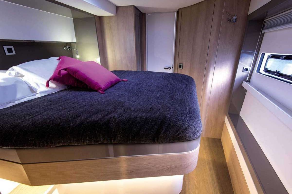Cabin on Maia, a Bali 5.4 catamaran at Salerno, Italy