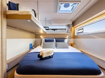 Cabin on Blue Dream, a Lagoon 43 catamaran at Olbia, Italy
